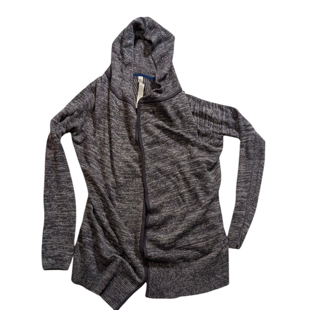 Lululemon Grey Space Dye Knit Cashmere Blend Wrap Hoodie Size 4 Cowl Neck